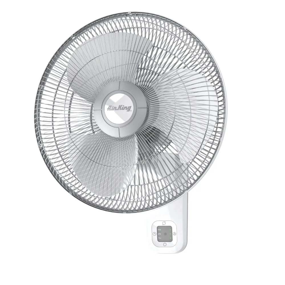 

Air King 16" Commercial Grade Oscillating Wall-Mount Fan with 3 Speeds and Remote Control, 9650, Gray Desk Fan