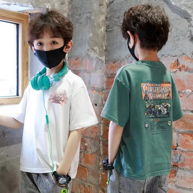 Trendy Boys T-shirt Harajuku Simple Children's Clothing Printing Loose Temperament Short-sleeved New Round Neck Summer Leisure
Trendy Boys T-shirt Harajuku Simple Children's Clothing Printing Loose Temperament Short-sleeved New Round Neck Summer Leisure