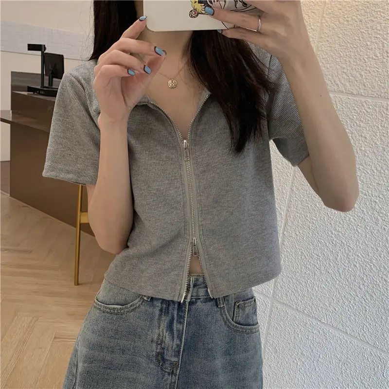 Yasuk Spring Summer Casual Zipper Women's Loose All-Match Full Zip Jacket Coat Solid Gentle Simple Female Short Sleeve
Yasuk Spring Summer Casual Zipper Women's Loose All-Match Full Zip Jacket Coat Solid Gentle Simple Female Short Sleeve