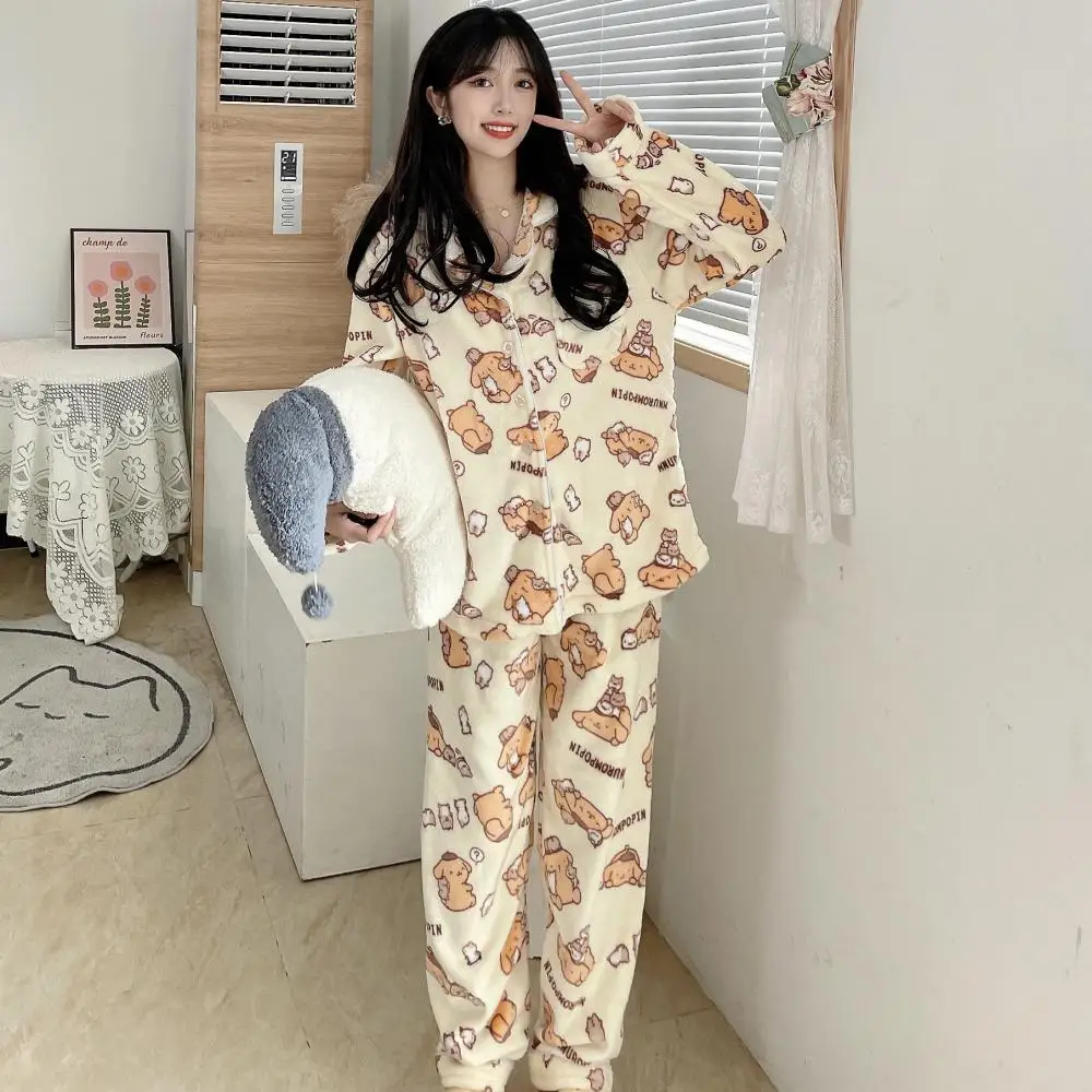Kawaii коралловый бархатный пижамный комплект Sanrio pompurin Mymelody Cinnamoroll Милая аниме хлопковая домашняя одежда для девочек Рождественский подарок
Kawaii коралловый бархатный пижамный комплект Sanrio pompurin Mymelody Cinnamoroll Милая аниме хлопковая домашняя одежда для девочек Рождественский подарок