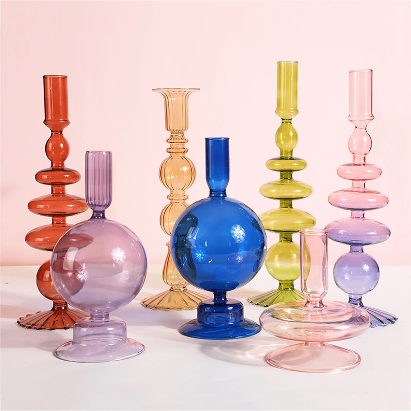 Nordic Glass Candlestick Tapered Candlestick Family Wedding Room Decoration Candlestick Glass Vase Table Bookshelf
Nordic Glass Candlestick Tapered Candlestick Family Wedding Room Decoration Candlestick Glass Vase Table Bookshelf