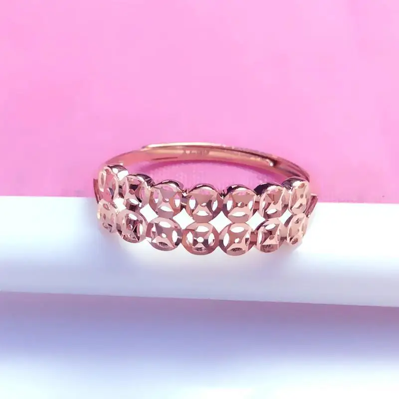 585 Purple Gold Plated 14K Rose Gold Double Layer Copper Coins rings for women resizable classic Chinese style wedding jewelry
585 Purple Gold Plated 14K Rose Gold Double Layer Copper Coins rings for women resizable classic Chinese style wedding jewelry