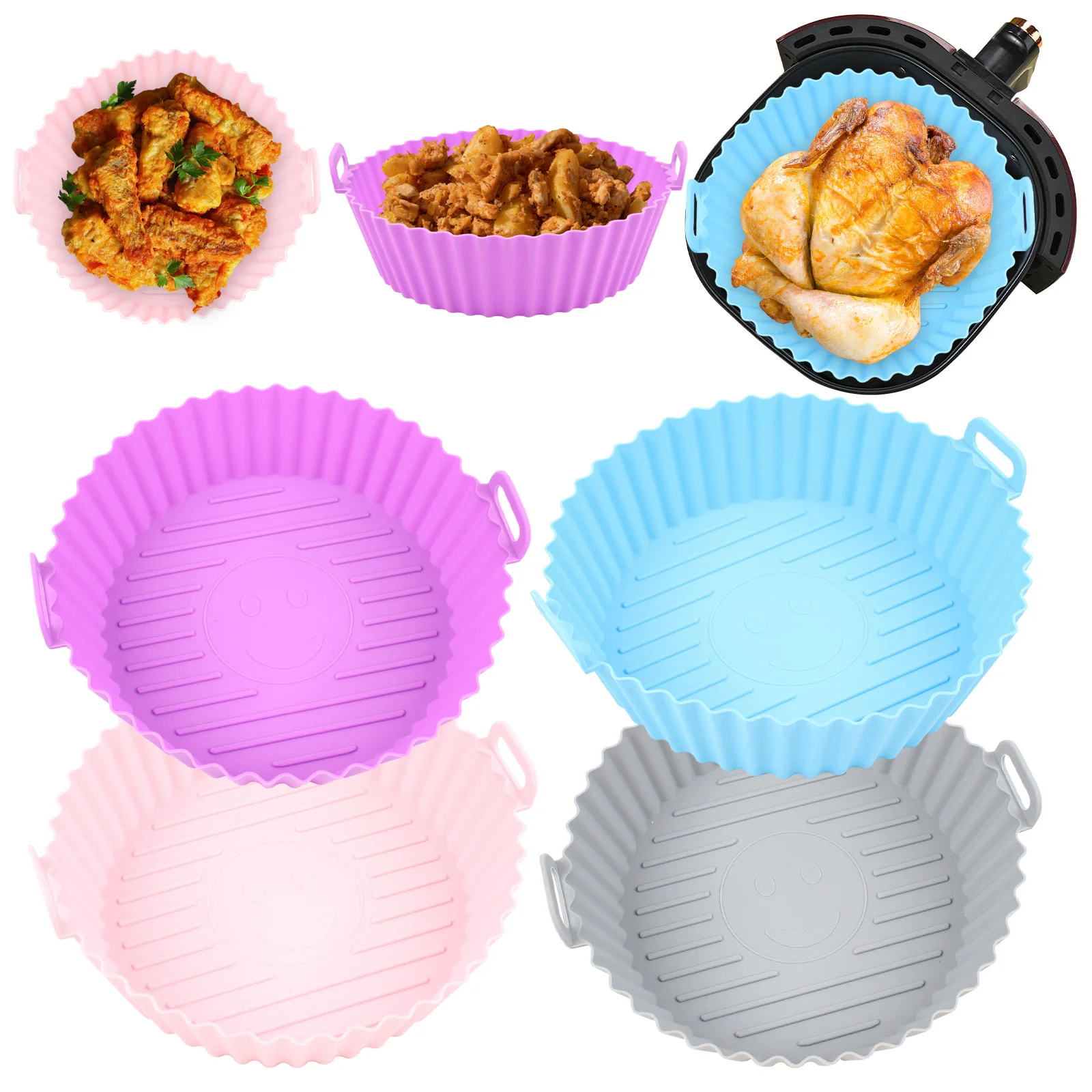 Silicone Air Fryers Baking Tray Fried Chicken Basket Mat Round Grill Pan Air Fryer Accessories Kitchen Baking Barbecue Supplies
Silicone Air Fryers Baking Tray Fried Chicken Basket Mat Round Grill Pan Air Fryer Accessories Kitchen Baking Barbecue Supplies