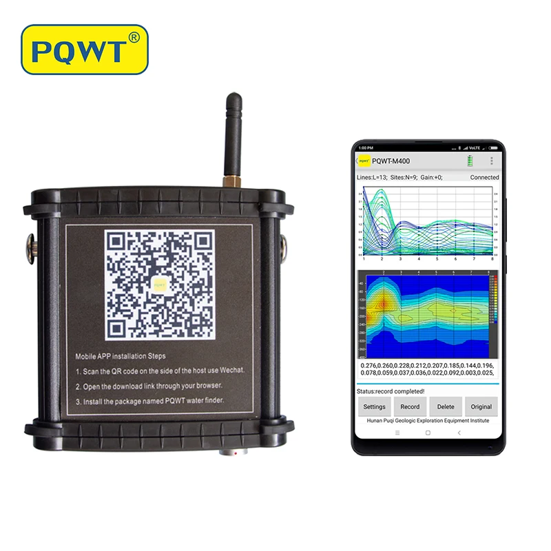 PQWT M200 Underground Water Detector Mobile Auto Mapping 200m Water Well Detection Device
PQWT M200 Underground Water Detector Mobile Auto Mapping 200m Water Well Detection Device