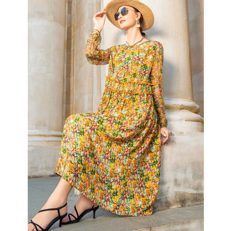 2022 New Year Women's Clothes Silk Jacquard Loose Mid-Length Dress Middle-Aged Women Party Dress High-End Elegant Print Skirt
2022 New Year Women's Clothes Silk Jacquard Loose Mid-Length Dress Middle-Aged Women Party Dress High-End Elegant Print Skirt
