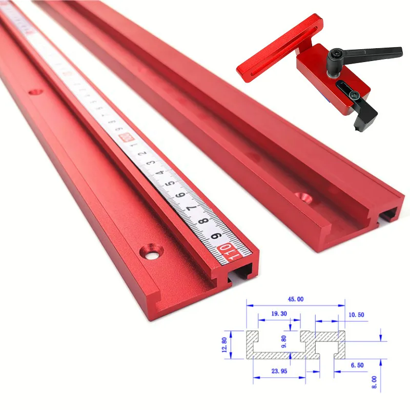 1Pc Chute Aluminium alloy T-tracks Model 45 T slot and Standard Miter Track Stop Woodworking Tool for workbench Router Table
1Pc Chute Aluminium alloy T-tracks Model 45 T slot and Standard Miter Track Stop Woodworking Tool for workbench Router Table