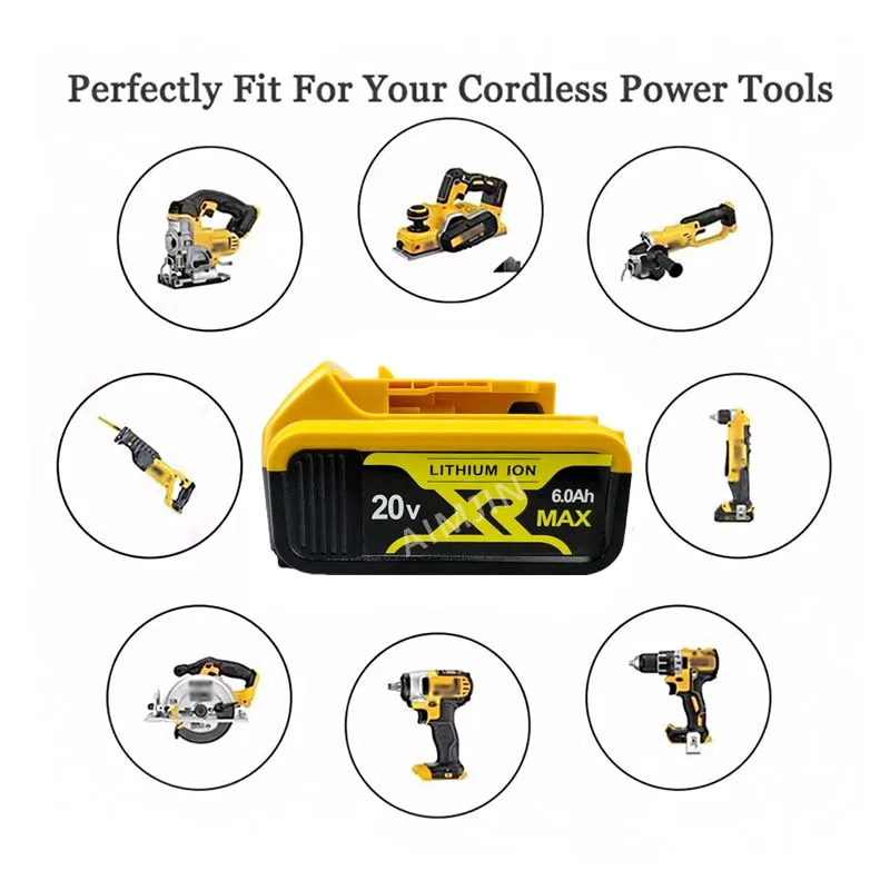 20V Electric Eplacement Battery, 6000MAH, for 12V Dewei Tools DCB205 DCD74 DCB201 DCG412 DCD740 DCB203 , Etc 
20V Electric Eplacement Battery, 6000MAH, for 12V Dewei Tools DCB205 DCD74 DCB201 DCG412 DCD740 DCB203 , Etc
