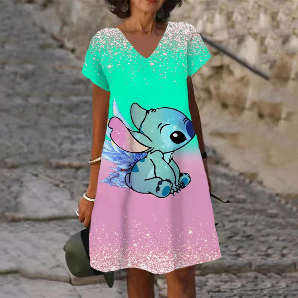 Disney stitch 3D Print Summer Boho Dress Fashion Casual V-neck Midi Dresses Elegant Beach Party Dress For Women Femme 2022
Disney stitch 3D Print Summer Boho Dress Fashion Casual V-neck Midi Dresses Elegant Beach Party Dress For Women Femme 2022