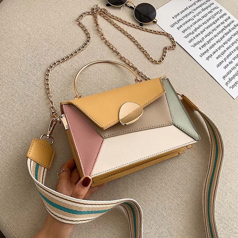 Contrast Color PU Leather Crossbody Bags For Women 2020 Chain Handbags With Metal Handle Shoulder Simple Bag Small Kawaii Totes
Contrast Color PU Leather Crossbody Bags For Women 2020 Chain Handbags With Metal Handle Shoulder Simple Bag Small Kawaii Totes