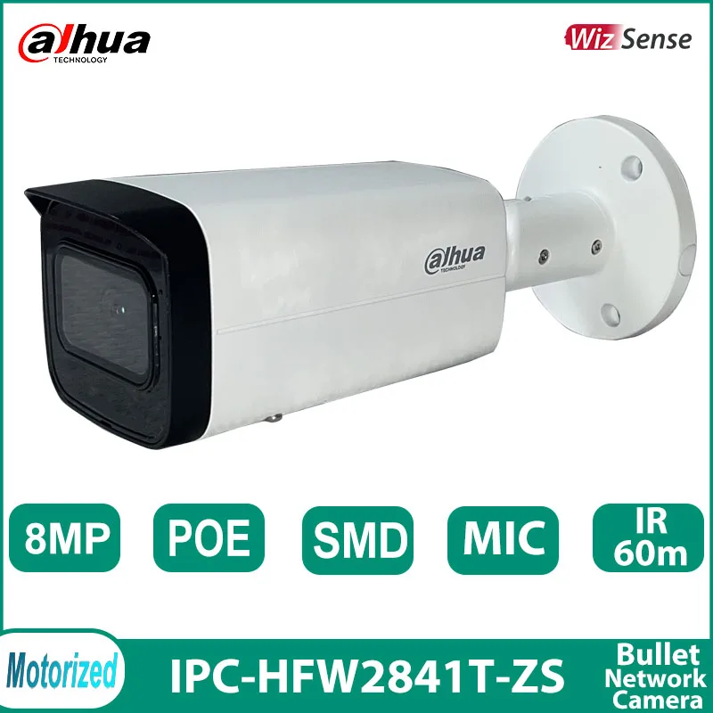 Dahua 8MP IPC-HFW2841T-ZS IR 60m POE SMD Built in Mic Network Camera Vari-focal Bullet WizSense security Protection Smart home
Dahua 8MP IPC-HFW2841T-ZS IR 60m POE SMD Built in Mic Network Camera Vari-focal Bullet WizSense security Protection Smart home