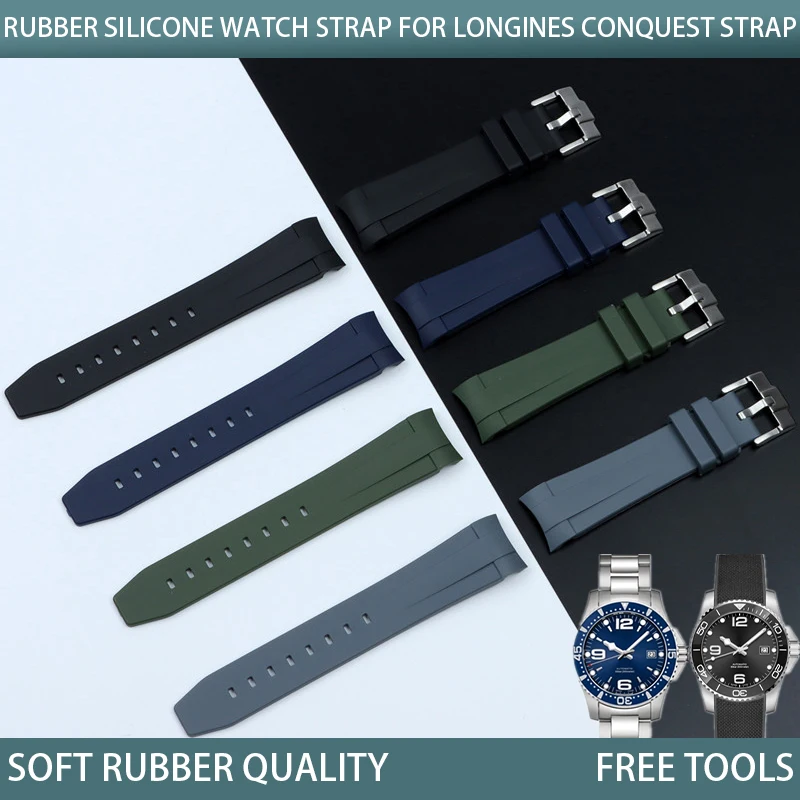 21mm Soft Rubber Silicone Waterproof Watch Band Black Blue Gray Green Pin Buckle Watchband For Longines Strap Conquest Series
21mm Soft Rubber Silicone Waterproof Watch Band Black Blue Gray Green Pin Buckle Watchband For Longines Strap Conquest Series