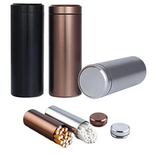 Slim Cigarette Aluminum Cigarette Box Sealed Waterproof Male And Female Portable Cylindrical Cigarette Case Cans 118mm*45mm