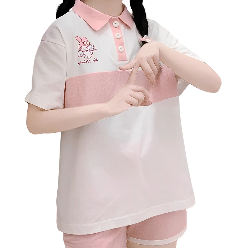 Новинка Kawaii Sanrio Mymelody рубашка поло милый аниме летняя Студенческая свободная футболка Уличная Повседневная Удобная с коротким рукавом пода...
Новинка Kawaii Sanrio Mymelody рубашка поло милый аниме летняя Студенческая свободная футболка Уличная Повседневная Удобная с коротким рукавом пода...