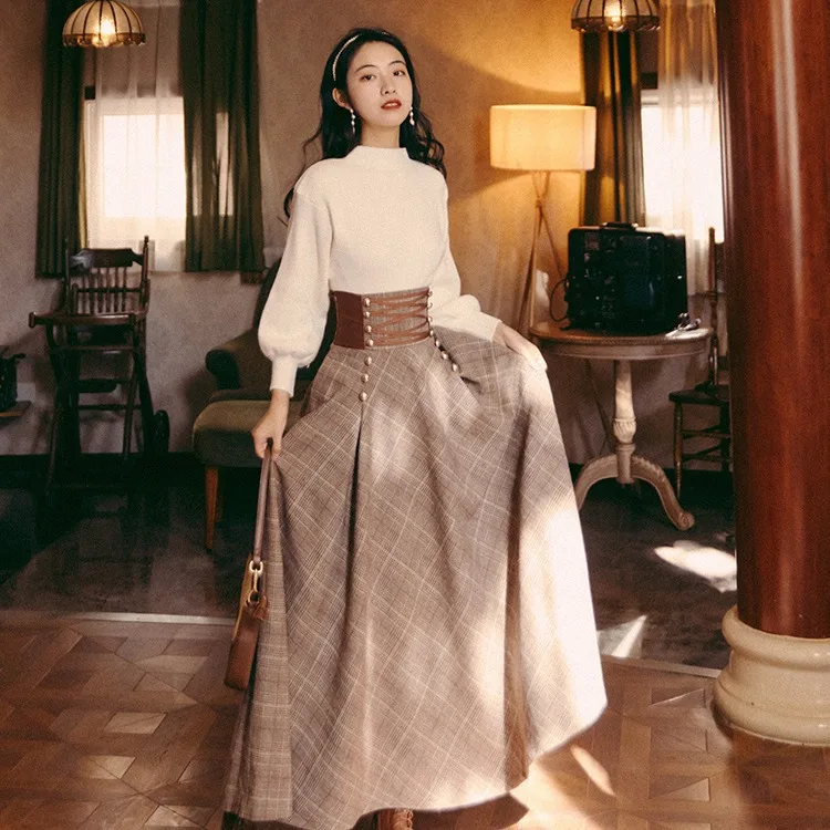 Skirts High Waist Vintage Woolen Long Woman Skirts Faldas Mujer Moda 2022 High Fashion
Skirts High Waist Vintage Woolen Long Woman Skirts Faldas Mujer Moda 2022 High Fashion