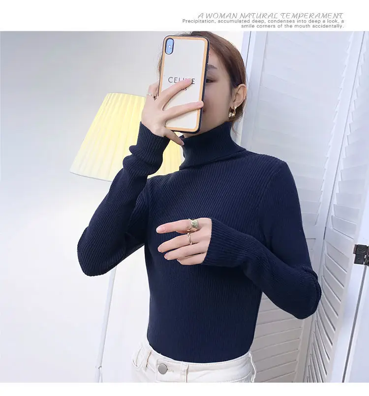Wear It In Autumn And Winter With Women's Long Sleeve Slim Fitting Pullover Solid Color Bottoming Half High Neck Knitted Sweat
Wear It In Autumn And Winter With Women's Long Sleeve Slim Fitting Pullover Solid Color Bottoming Half High Neck Knitted Sweat