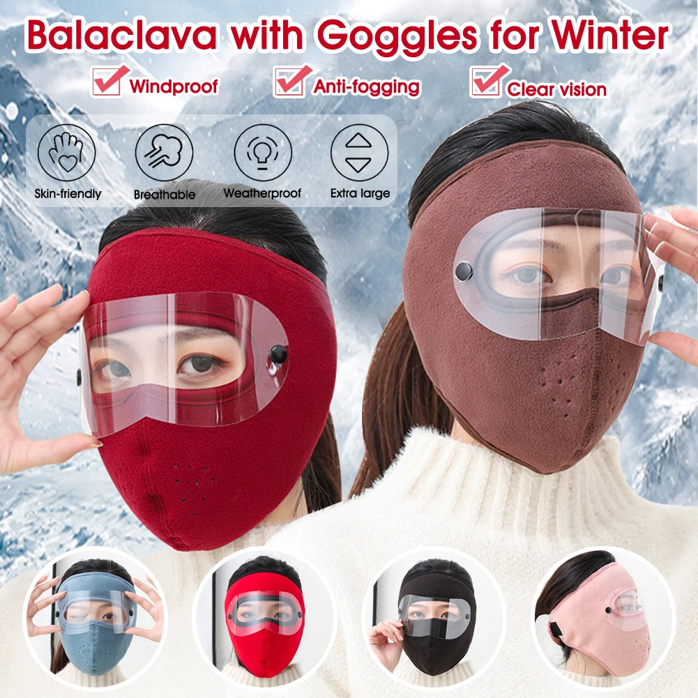 Winter Cold Face Fleece Mask Windproof Men Women Skiing Snowboarding Motorcycling Outdoor with HD Goggles Sports Balaclava
Winter Cold Face Fleece Mask Windproof Men Women Skiing Snowboarding Motorcycling Outdoor with HD Goggles Sports Balaclava