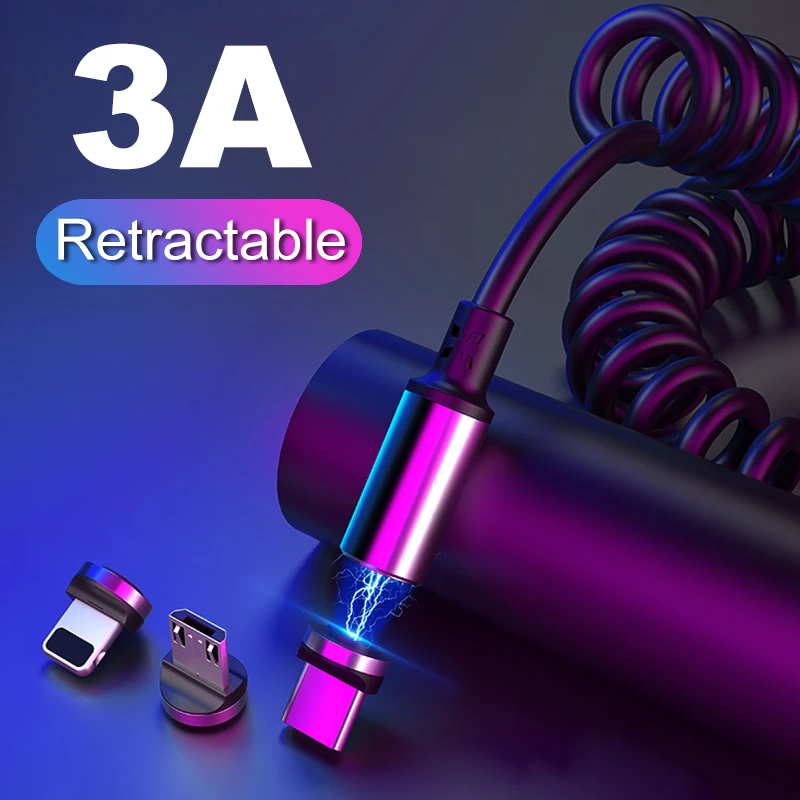 Magnetic Spring Micro USB Type C Cable for Samsung S9 Huawei P30 Fast usb-c Charging Cable Phone Quick Charger for Xiaomi
Magnetic Spring Micro USB Type C Cable for Samsung S9 Huawei P30 Fast usb-c Charging Cable Phone Quick Charger for Xiaomi