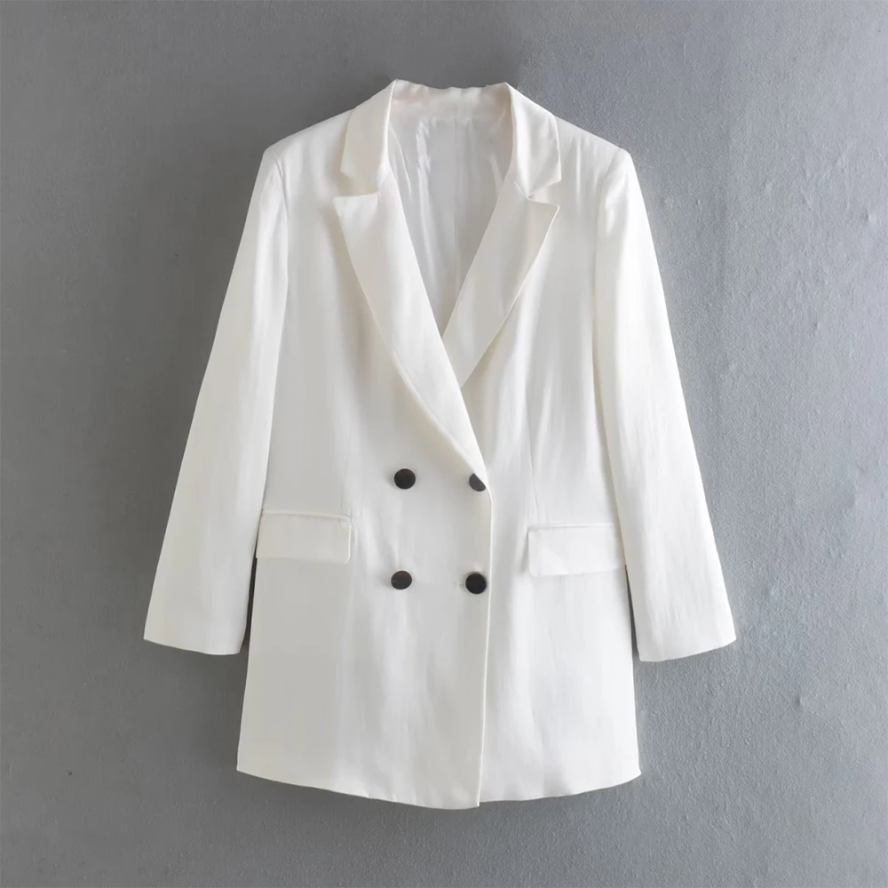 Women's New Double-Breasted Decorative Silk Satin Texture Suit Jacket Fashion Casual Pockets Elegant Female Chic Long Blazer
Women's New Double-Breasted Decorative Silk Satin Texture Suit Jacket Fashion Casual Pockets Elegant Female Chic Long Blazer