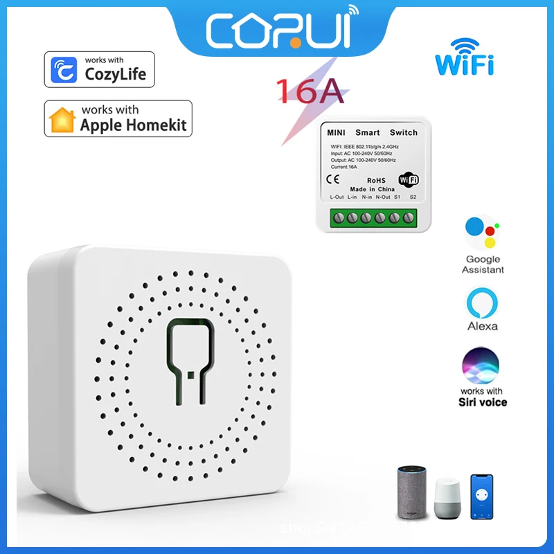 Умный Wi-Fi-переключатель CORUI 16 А с поддержкой Wi-Fi
Умный Wi-Fi-переключатель CORUI 16 А с поддержкой Wi-Fi
