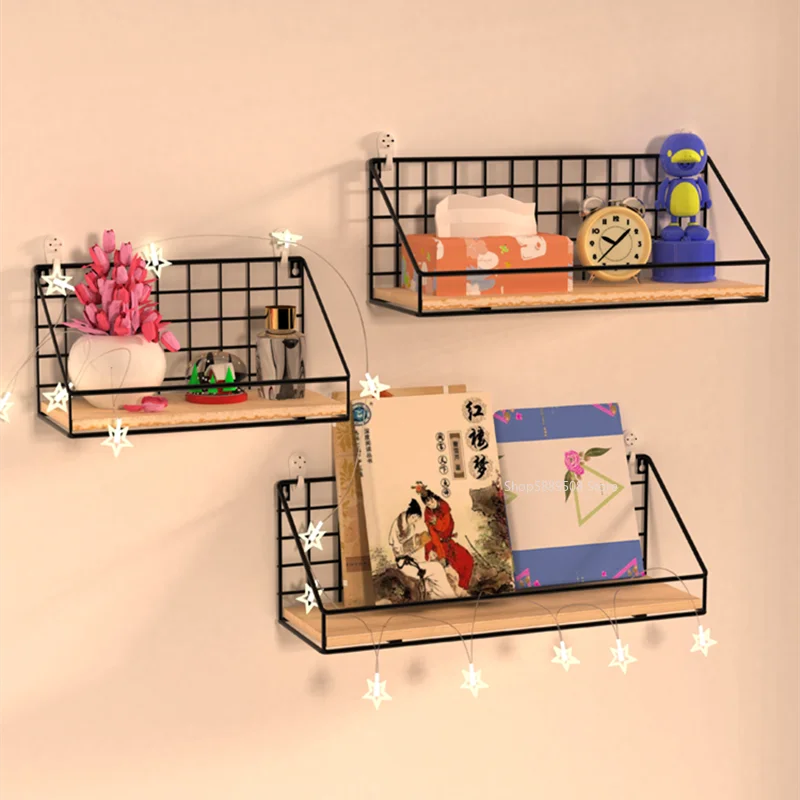 

Wall Shelf Hole-free Wall-mounted Dormitory Bedroom Bedside Hanging Basket Artifact Upper and Lower Bunk Cosmetic Storage Rack
