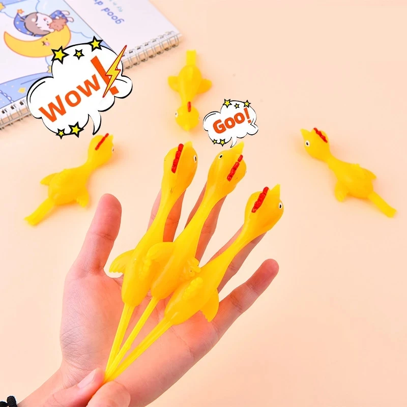 5-50pcs Novelty Catapulted Ejection Chicken Toy Light Rubber Finger Prank Flying Toy Slingshot Chicken Finger Toys Turkey Sticky
5-50pcs Novelty Catapulted Ejection Chicken Toy Light Rubber Finger Prank Flying Toy Slingshot Chicken Finger Toys Turkey Sticky