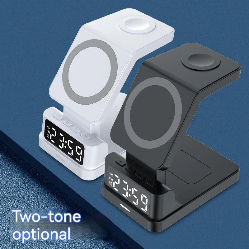 Mobile phone watch earphone charging clock 4 in 1 magnetic suction smart wireless charger 
Mobile phone watch earphone charging clock 4 in 1 magnetic suction smart wireless charger