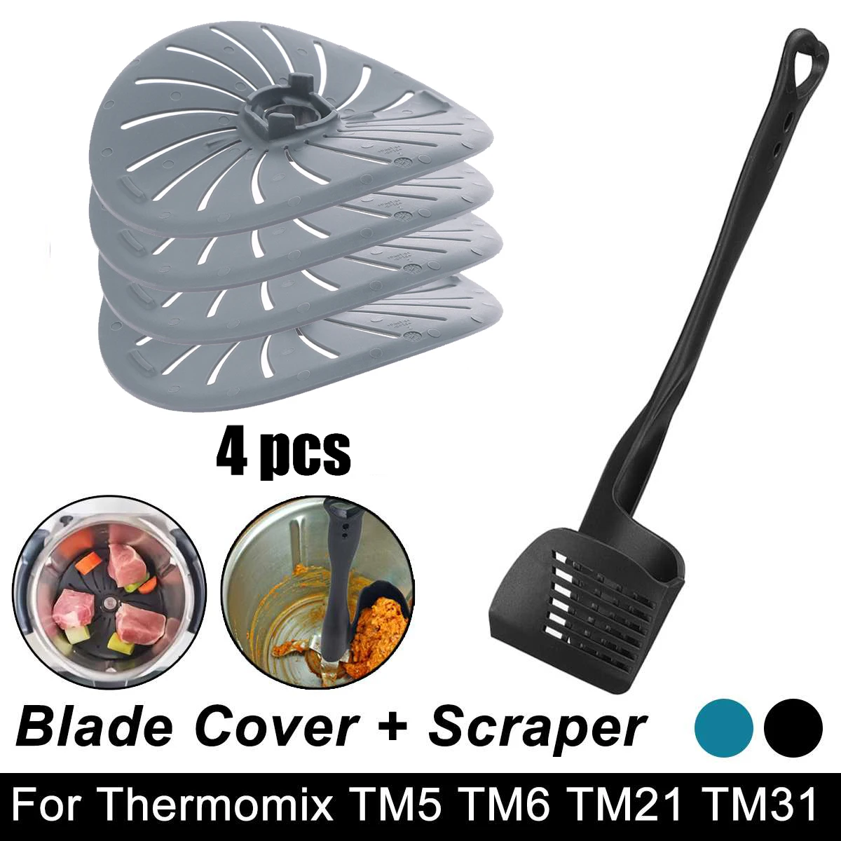 4pcs/Set Blade Cover With Scraper Kitchen Machine Blender Rotary Spatula Knife Cover Thermomix TM31 TM6 TM5 Kitchen Accessorie
4pcs/Set Blade Cover With Scraper Kitchen Machine Blender Rotary Spatula Knife Cover Thermomix TM31 TM6 TM5 Kitchen Accessorie