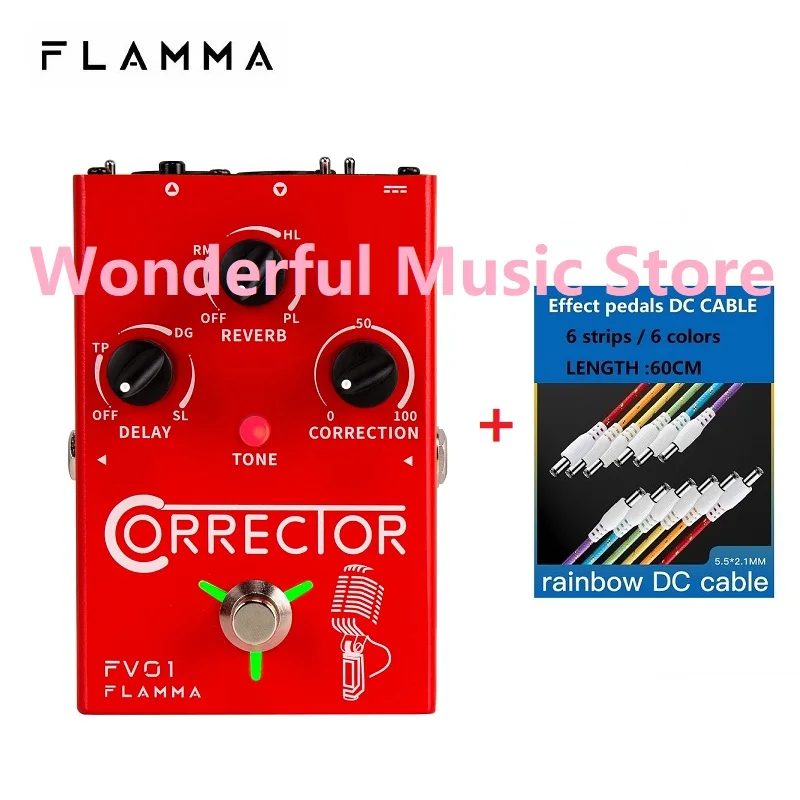 

FLAMMA FV01 Vocal Effects Processor Pitch Correction with Delay Reverb Effects for Microphone Amplifier Stompbox Guitar