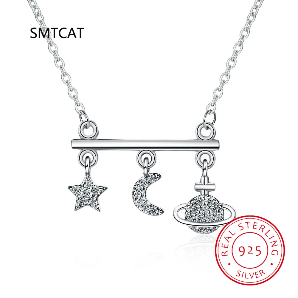 100% 925 Sterling Silver Crystal Planet Star Charm Pendant Necklace For Women 2020 Wedding Party Jewelry Gift Choker Collar
100% 925 Sterling Silver Crystal Planet Star Charm Pendant Necklace For Women 2020 Wedding Party Jewelry Gift Choker Collar