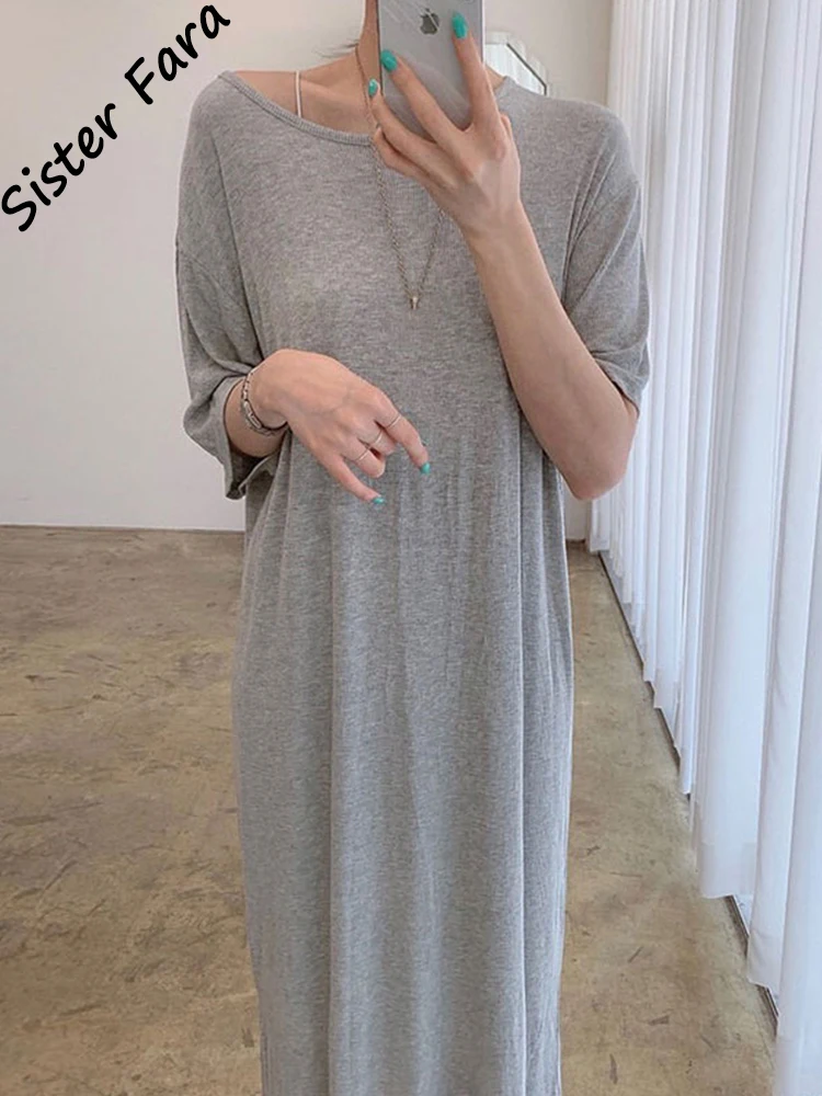 Sister Fara Loose Lace Up Elegant Dresses for Women's Summer High Waist Backless O-Neck Long Dress Female Solid Casual Mid Dress
Sister Fara Loose Lace Up Elegant Dresses for Women's Summer High Waist Backless O-Neck Long Dress Female Solid Casual Mid Dress