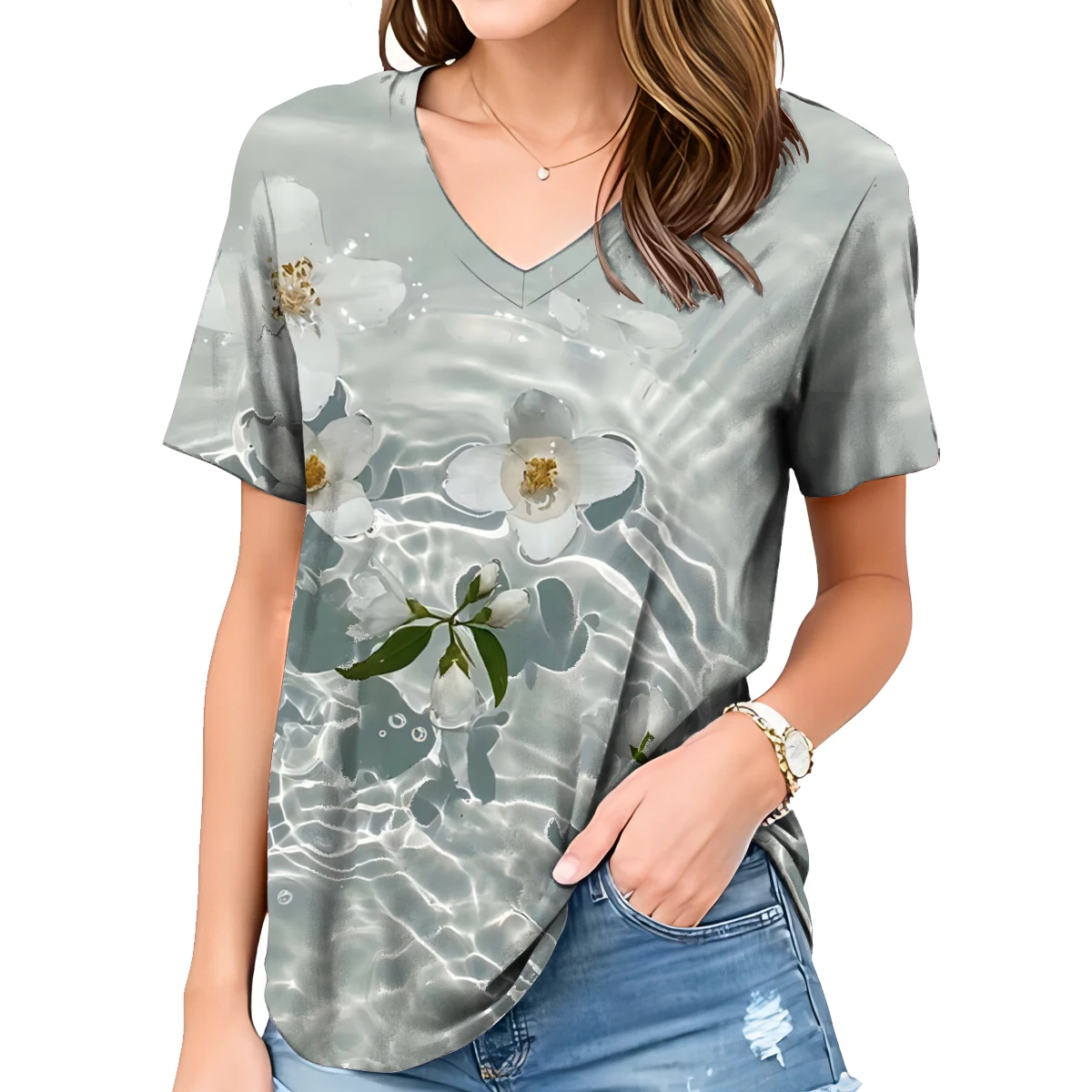 Women's T-shirt V Neck Short Sleeve Tops Ladies Clothes Oversized Female Fashion Y2k Streetwear 2023 Summer
Women's T-shirt V Neck Short Sleeve Tops Ladies Clothes Oversized Female Fashion Y2k Streetwear 2023 Summer