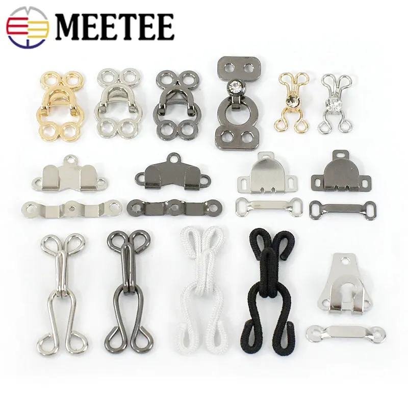 

20/40Sets Metal Garment Sewing Hooks and Eyes Invisible Hidden Button Buckle Trousers Jeans Clothes Decorative Clasp Accessories