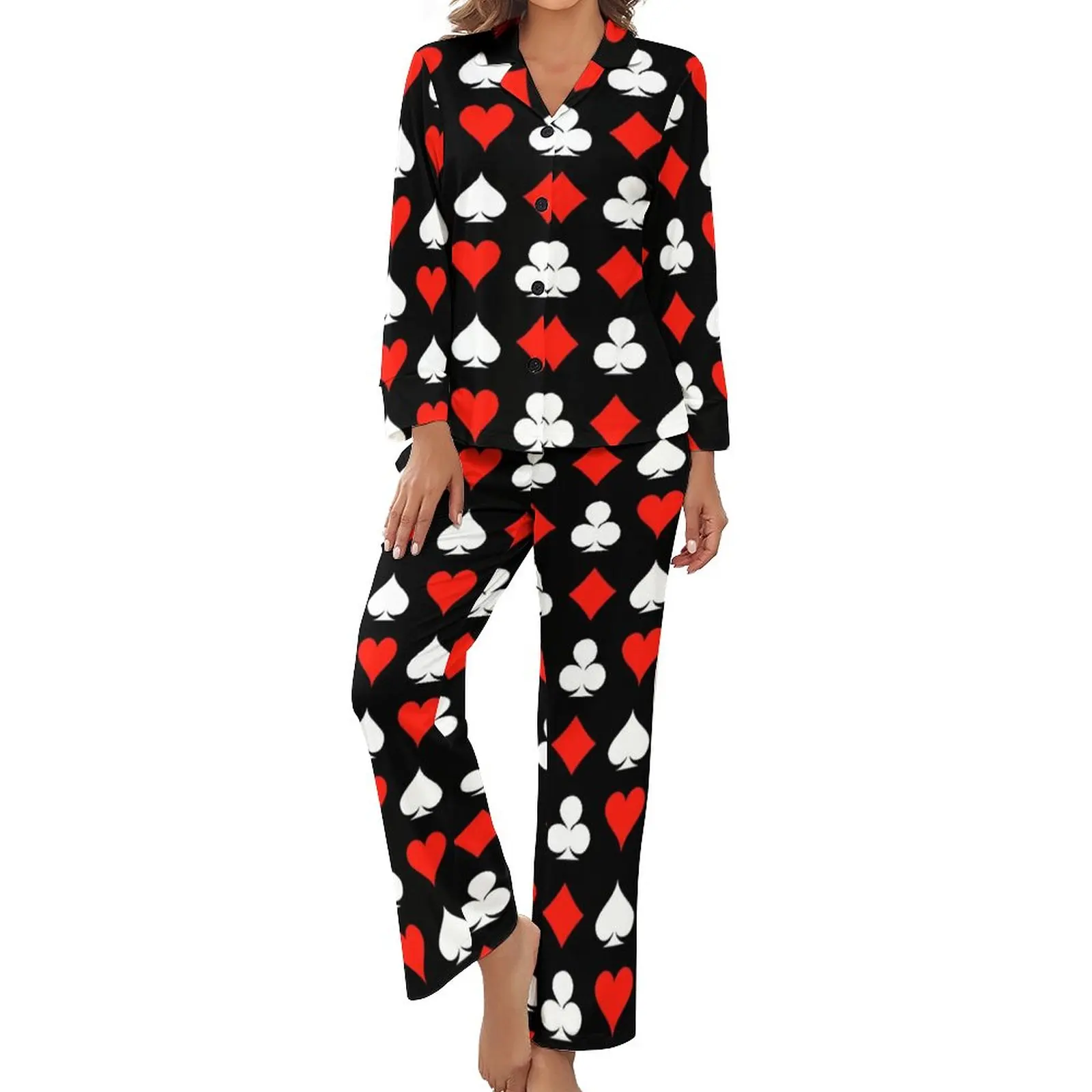 Red Heart Print Pajamas Poker Symbol Long Sleeve Kawaii Pajama Sets 2 Pieces Night Spring Custom Home Suit Gift Idea
Red Heart Print Pajamas Poker Symbol Long Sleeve Kawaii Pajama Sets 2 Pieces Night Spring Custom Home Suit Gift Idea