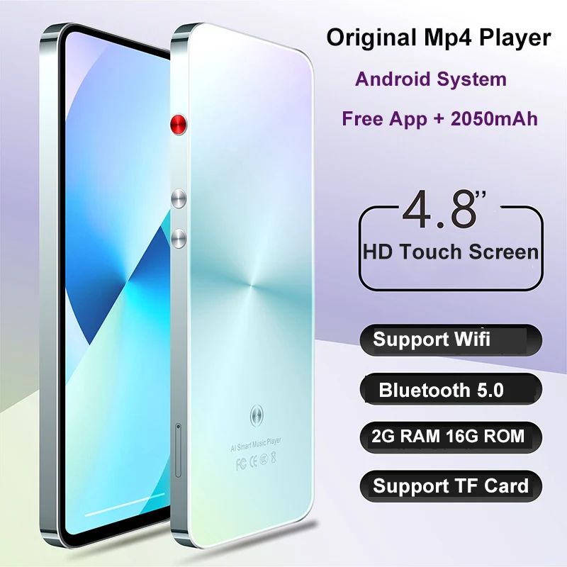 Портативный MP3-плеер с поддержкой Wi-Fi Bluetooth MP4 4 8 дюйма | Электроника