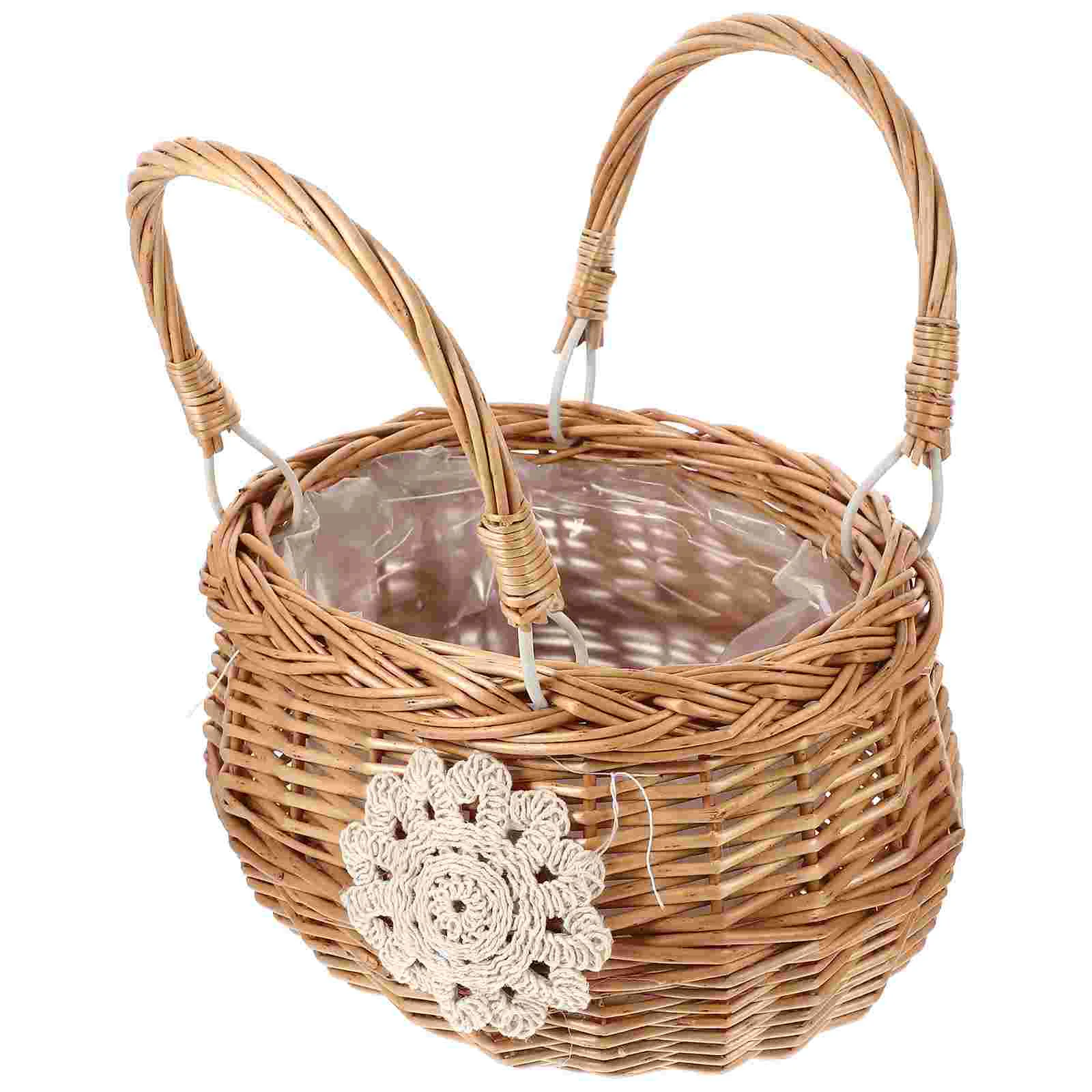 Basket Picnic Woven Wicker Rattan Flower Baskets Storage Handle Easter Eggs Hamper Candy Vegetable Fruit Market Mini Gift 
Basket Picnic Woven Wicker Rattan Flower Baskets Storage Handle Easter Eggs Hamper Candy Vegetable Fruit Market Mini Gift