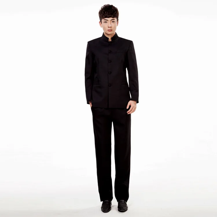 Jacket+Pants Chinese Tunic Suits Men Stand Collar Black Suit Male Slim School Wear Men Blazer Fress Shipping 
Jacket+Pants Chinese Tunic Suits Men Stand Collar Black Suit Male Slim School Wear Men Blazer Fress Shipping
