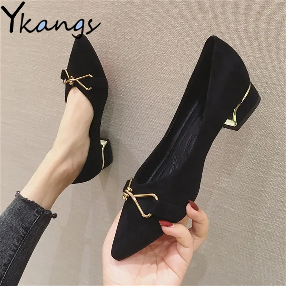 Black Office Lady Single Shoes Elegant Metal Button Thick Heel Pointed Toe Fairy Shoes Korean Women'S Mid-Heel Working Loafers
Black Office Lady Single Shoes Elegant Metal Button Thick Heel Pointed Toe Fairy Shoes Korean Women'S Mid-Heel Working Loafers