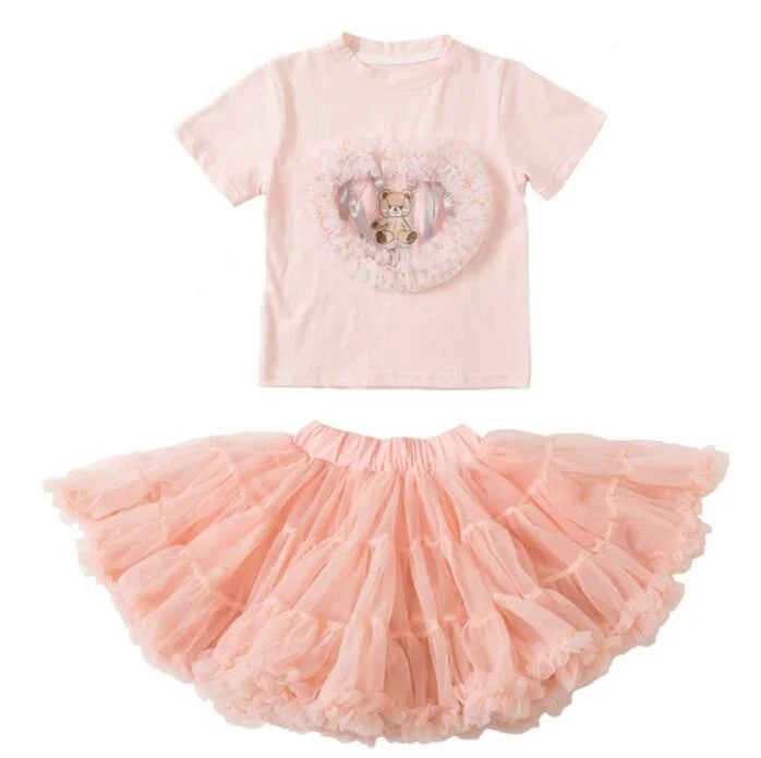 

Retail 2023 New Baby Girls Summer Boutique Fairy Sets, Cartoon Top+ TUTU Skirts Princess Sweet Birthday Suits 2-7T