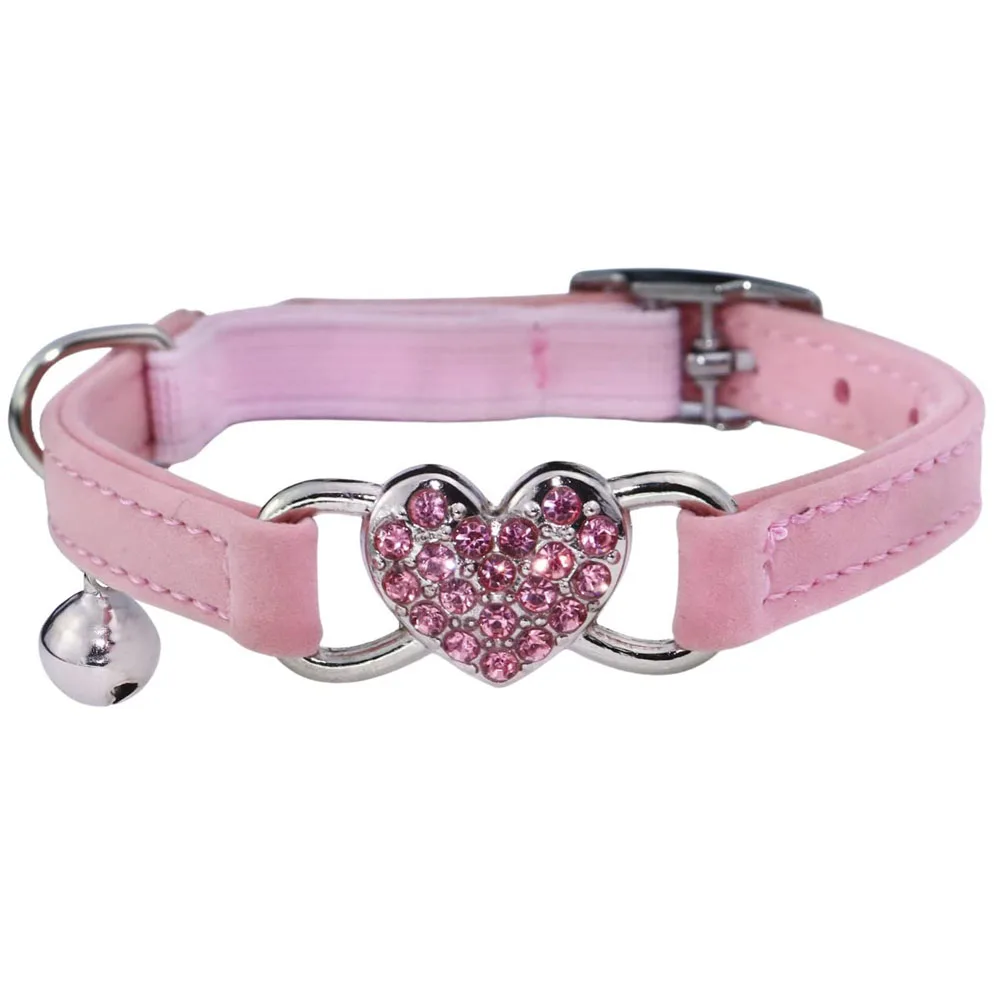 Heart Shape Bling Cat Collar with Safety Belt and Bell Adjustable 8-10 inches for Kitten Cats
Heart Shape Bling Cat Collar with Safety Belt and Bell Adjustable 8-10 inches for Kitten Cats