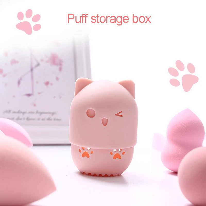 Puff Cleaning Drying Case Portable Multi-functional Sponge Puff Holder Beauty Egg Sponge Puff Storage Box Soft Silicone Cute Cat
Puff Cleaning Drying Case Portable Multi-functional Sponge Puff Holder Beauty Egg Sponge Puff Storage Box Soft Silicone Cute Cat