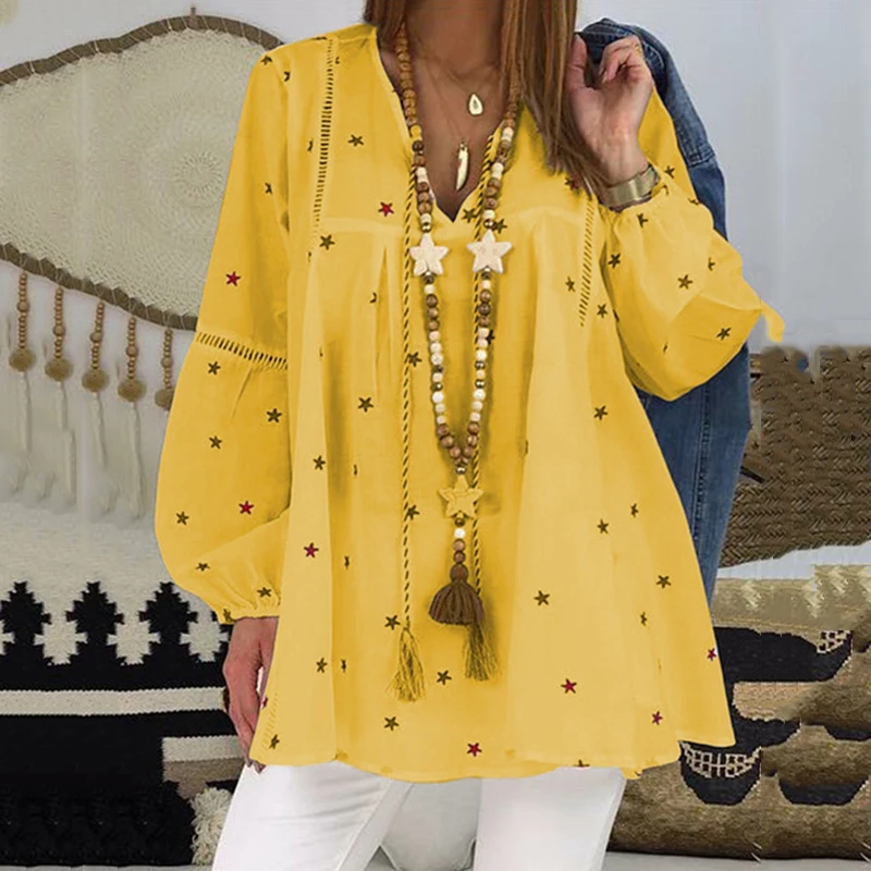 2022 Plus Size Spring and Autumn New Fashion Tops for Women Floral Pattern Cut Out Star Long Sleeve V-neck Fashion Blouses
2022 Plus Size Spring and Autumn New Fashion Tops for Women Floral Pattern Cut Out Star Long Sleeve V-neck Fashion Blouses