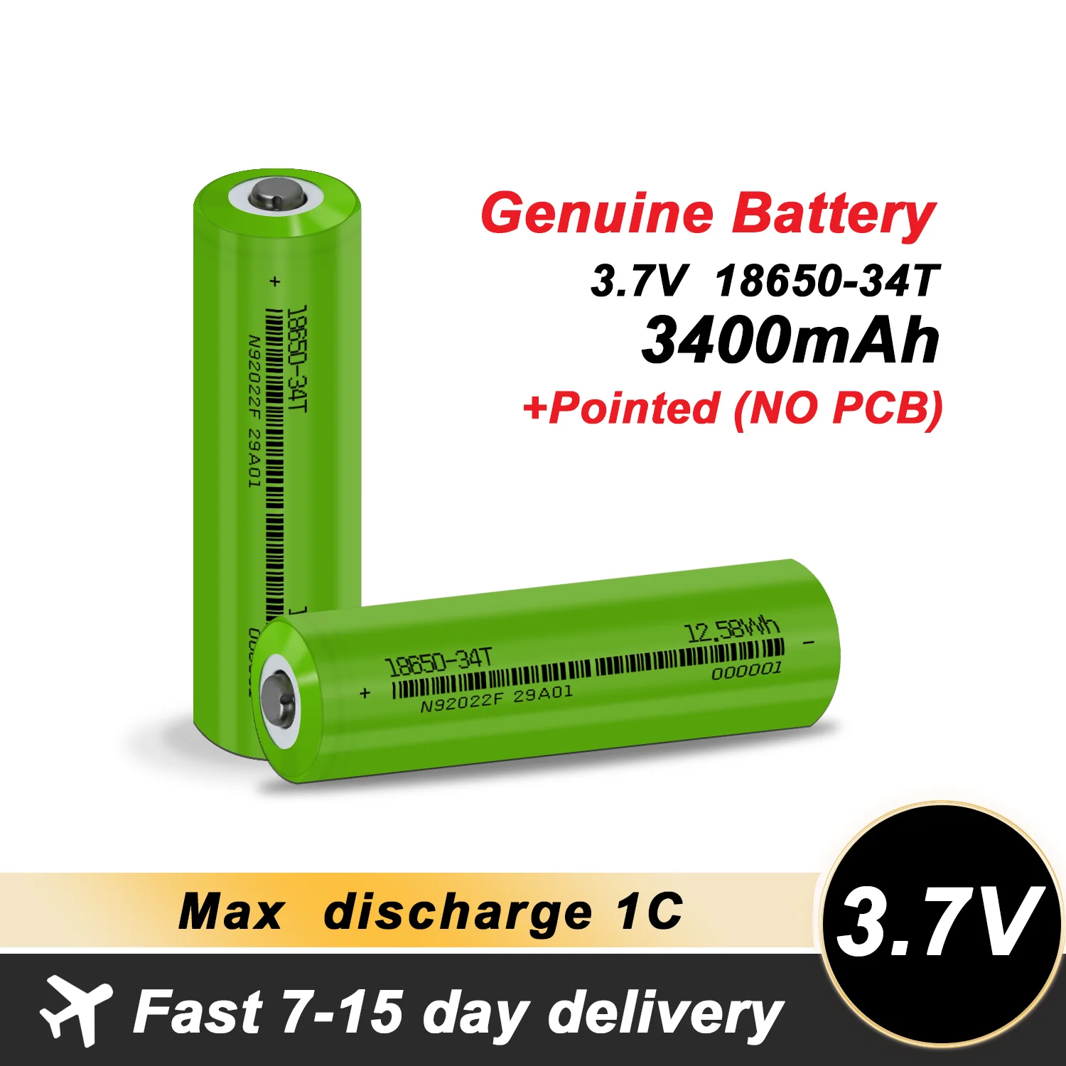 2023 Original 18650 Battery 3400mAh 1C Discharge 3.7V Rechargeable Battery with Pointed (No PCB) For Flashlight Batteries
2023 Original 18650 Battery 3400mAh 1C Discharge 3.7V Rechargeable Battery with Pointed (No PCB) For Flashlight Batteries