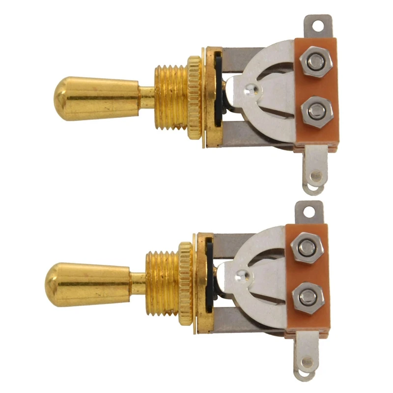 2X Gold Electric Guitar 3 Way Toggle Switch Pickup Selector Switch With Brass Tip Knob
2X Gold Electric Guitar 3 Way Toggle Switch Pickup Selector Switch With Brass Tip Knob