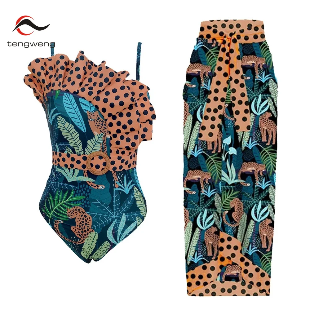 2023 Women Leopard One Piece Swimsuit 3D Ruffle Swimwear Beachwear Cover Up Bikini Bath Suit Skirt V-Neck Belt Monokini Dress
2023 Women Leopard One Piece Swimsuit 3D Ruffle Swimwear Beachwear Cover Up Bikini Bath Suit Skirt V-Neck Belt Monokini Dress