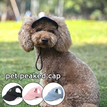 Cute Pet Solid Oxford Cap Small Puppy Pets Dog Sun-proof Baseball Visor Hat Outdoor Accessories Sun Bonnet Cap Chihuahua