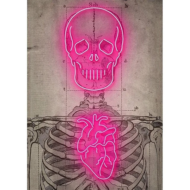Картина на холсте "Скандинавское неоновое сердце, скелет"
Картина на холсте "Скандинавское неоновое сердце, скелет"