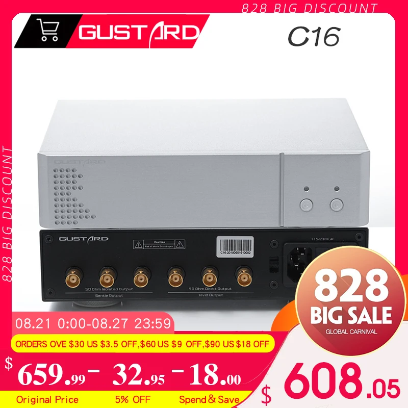 GUSTARD C16 10M Clock Audio Clock OCXO 10MHz High Performance Low Phase Noise Clock Generator A True Low Jitter Design Crystal
GUSTARD C16 10M Clock Audio Clock OCXO 10MHz High Performance Low Phase Noise Clock Generator A True Low Jitter Design Crystal