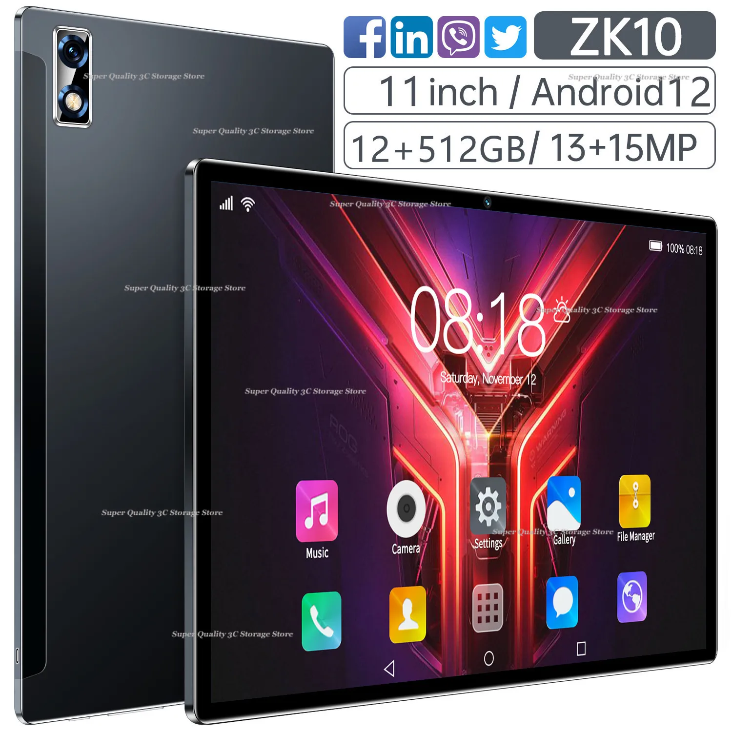 2023 Gobal Version Android Tablet 11 Inch 4K Screen Deca Core Android 12 Google Play 12GB+512GB Dual SIM 5G Wifi 8000mAh Tablet
2023 Gobal Version Android Tablet 11 Inch 4K Screen Deca Core Android 12 Google Play 12GB+512GB Dual SIM 5G Wifi 8000mAh Tablet