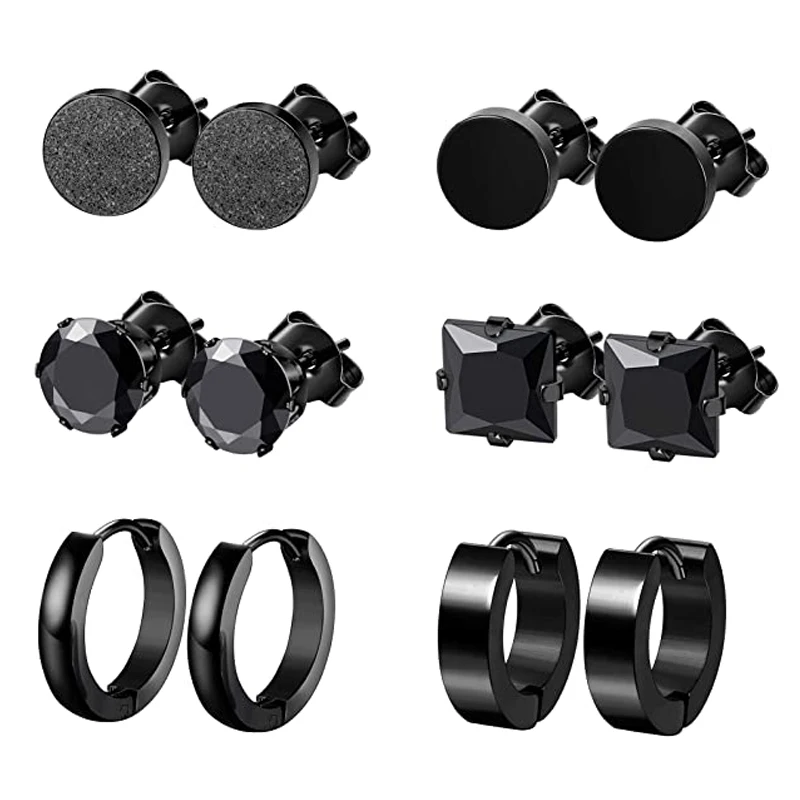6 pairs of stainless steel cubic zirconia ring earrings set for men and women cubic zirconia hypoallergenic perforated jewelry 
6 pairs of stainless steel cubic zirconia ring earrings set for men and women cubic zirconia hypoallergenic perforated jewelry