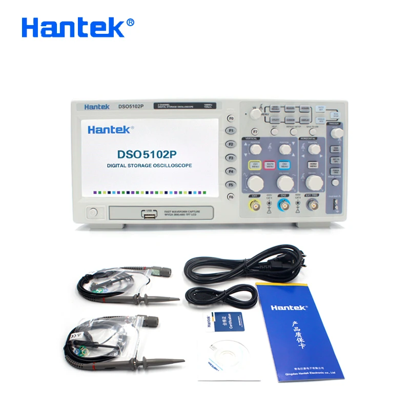 Цифровой осциллограф Hantek DSO5102P, портативный USB-осциллограф 100 МГц 2 канала 1GSa/s, длина записи 40K
Цифровой осциллограф Hantek DSO5102P, портативный USB-осциллограф 100 МГц 2 канала 1GSa/s, длина записи 40K